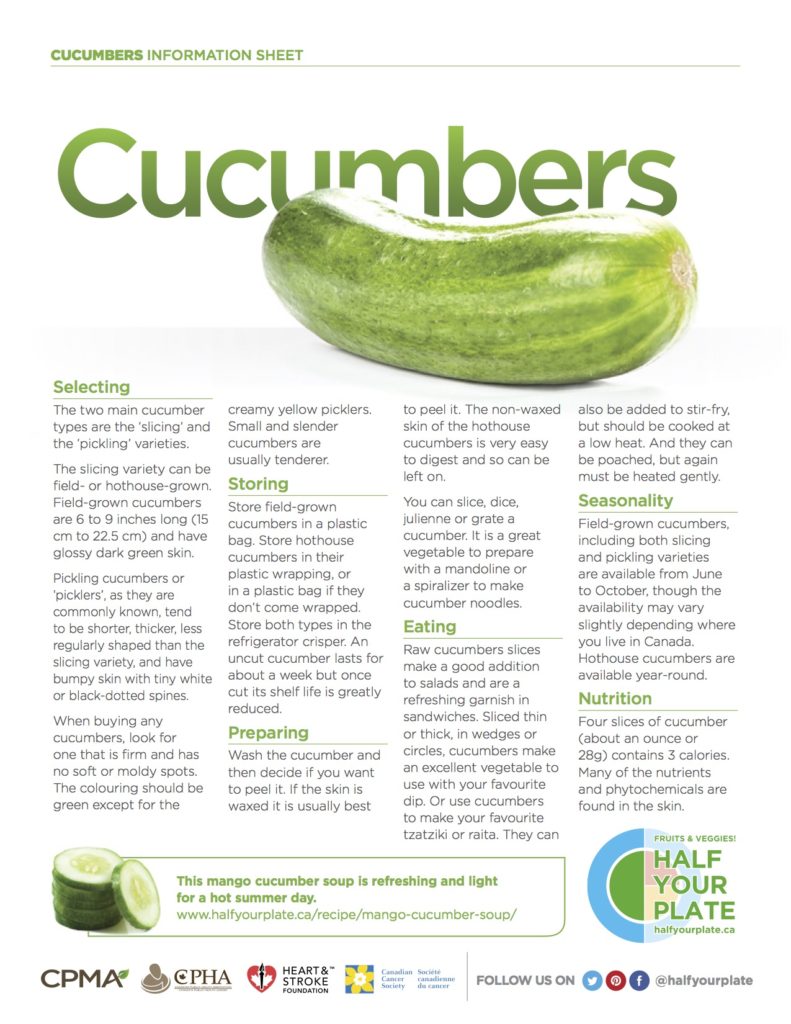 Mini Cucumbers – Ontario Student Nutrition Program – Southwest Region